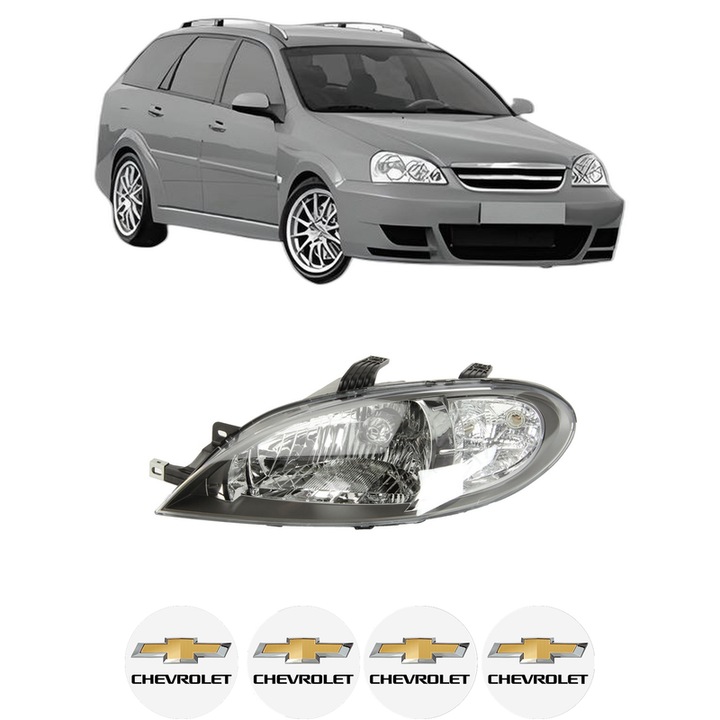 Far Stanga Fata CHEVROLET NUBIRA Estate din 2005-2011, Auto, DEPO, 4x Stickere auto cu CHEVROLET