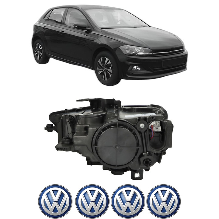 Far Stanga Fata Volkswagen POLO VI (AW1, BZ1, AE1) din 2017-2021, Auto, TYC, 4x Stickere auto cu Volkswagen