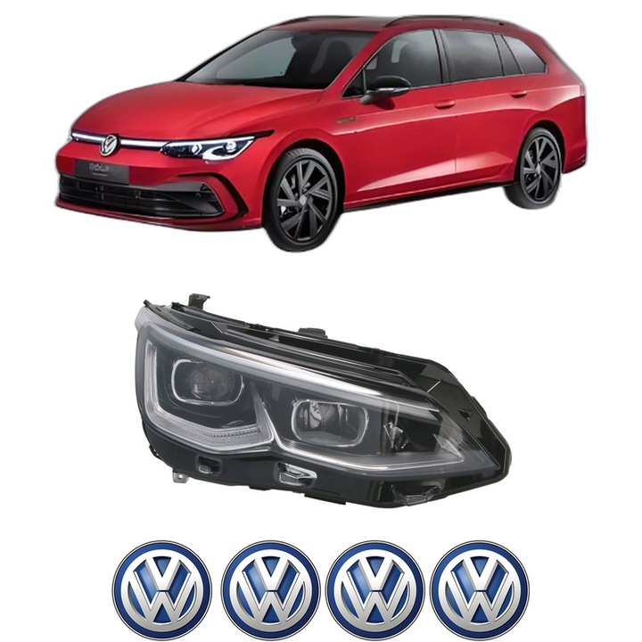 Far Dreapta Fata Volkswagen GOLF VIII Variant (CG5, DB5) din 2020-2024, Auto, TYC, 4x Stickere auto cu Volkswagen