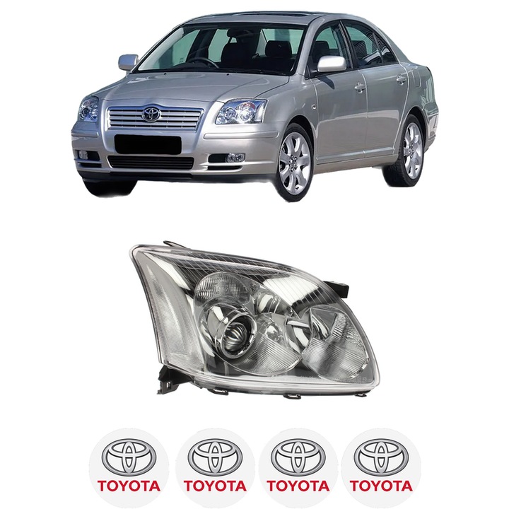 Far Dreapta Fata TOYOTA AVENSIS Saloon (_T25_) din 2003-2008, Auto, DEPO, 4x Stickere auto cu TOYOTA