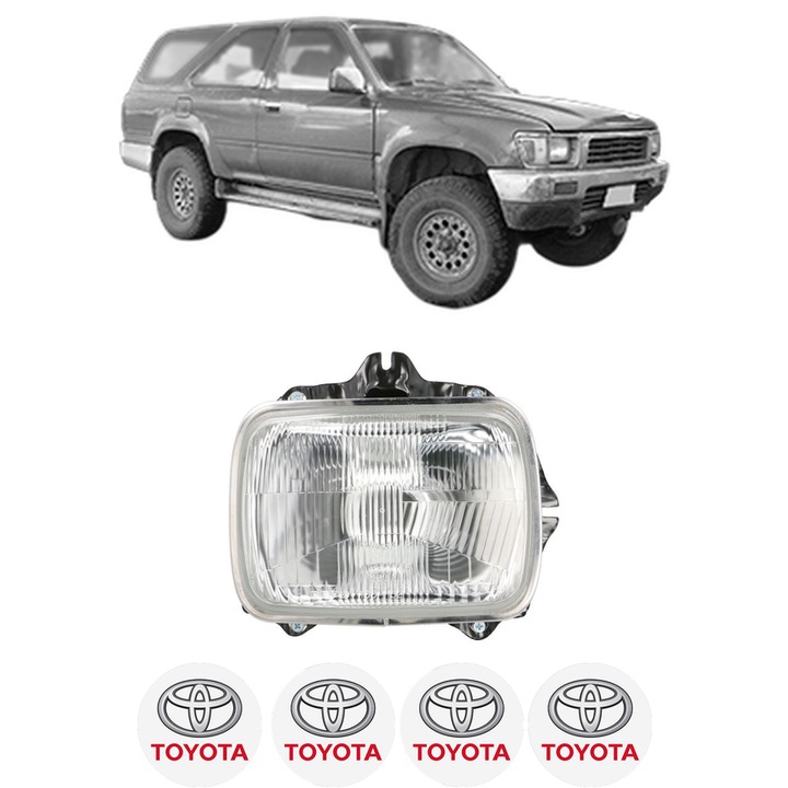 Far Dreapta Fata TOYOTA HILUX V Pickup (_N8_, _N9_, _N10_, _N11_) din 1988-1998, Auto, DEPO, 4x Stickere auto cu TOYOTA