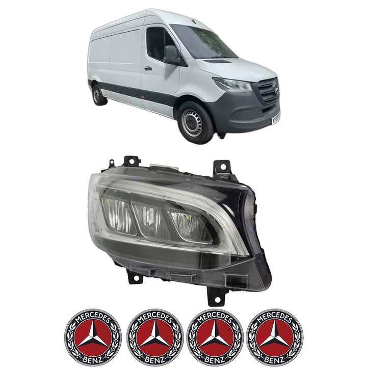 Far Dreapta Fata MERCEDES-BENZ SPRINTER 3-t Van (B910) din 2018-2021, Auto, TYC, 4x Stickere auto cu MERCEDES-BENZ