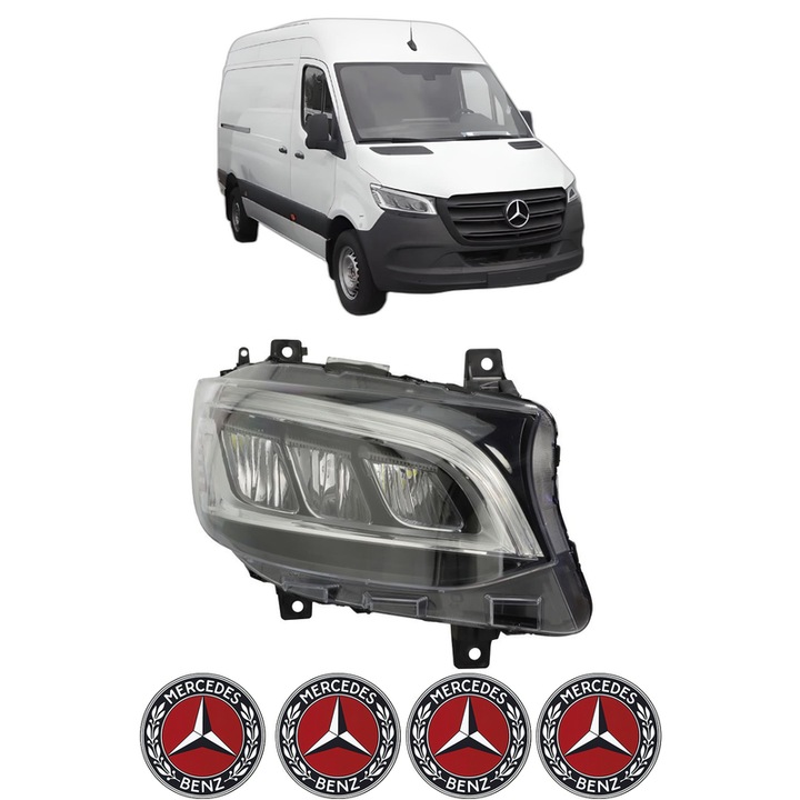 Far Dreapta Fata MERCEDES-BENZ SPRINTER 5-t Van (B907) din 2018-2021, Auto, TYC, 4x Stickere auto cu MERCEDES-BENZ