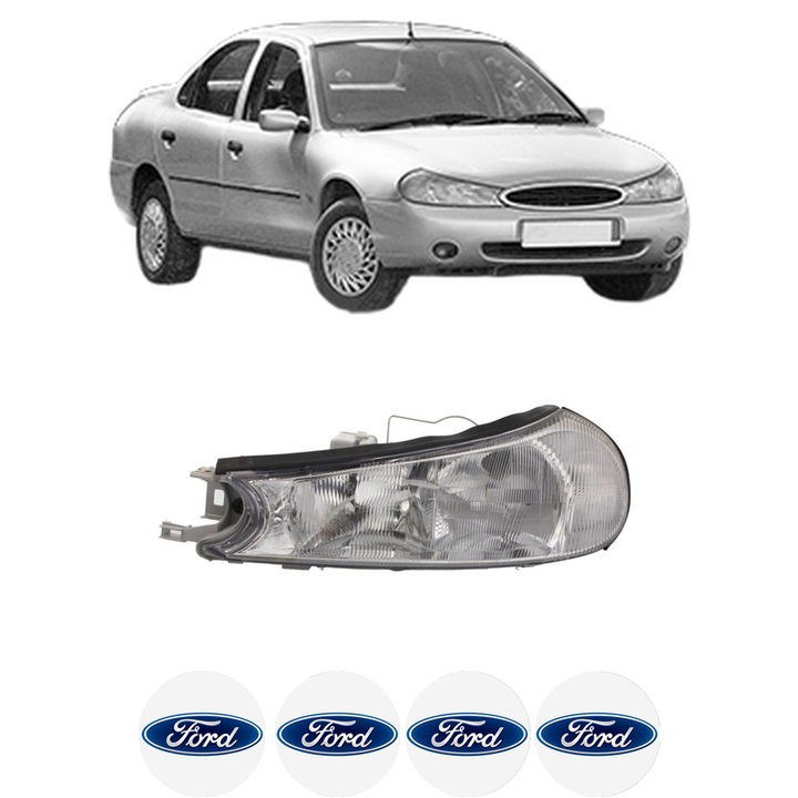 Far Stanga Fata FORD MONDEO II Saloon (BFP) din 1996-2000, Auto, TYC, 4x Stickere auto cu FORD