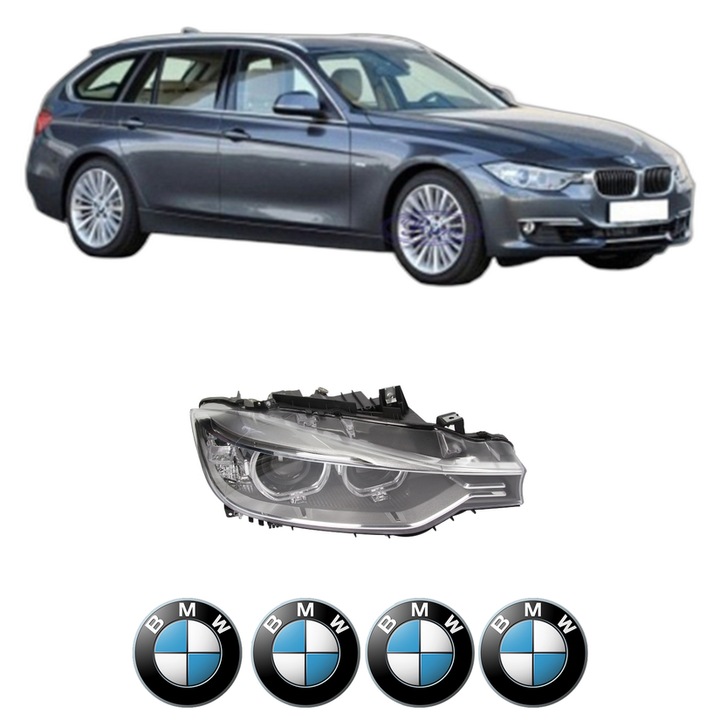 Far Dreapta Fata Bmw Seria 3 Touring (F31) din 2012-2019, Auto, TYC, 4x Stickere auto cu BMW