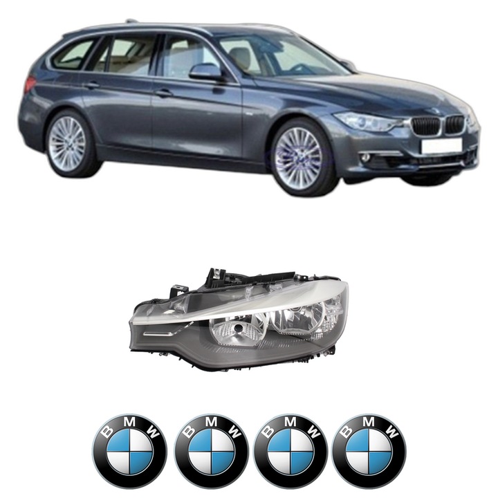 Far Dreapta Fata Bmw Seria 3 Touring (F31) din 2012-2019, Auto, DEPO, 4x Stickere auto cu BMW