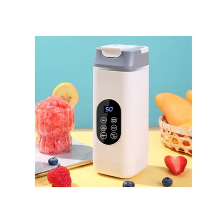 Storcator de fructe CHRUI 420 ml, incarcare USB, auto-curatare, 12 lame, alb
