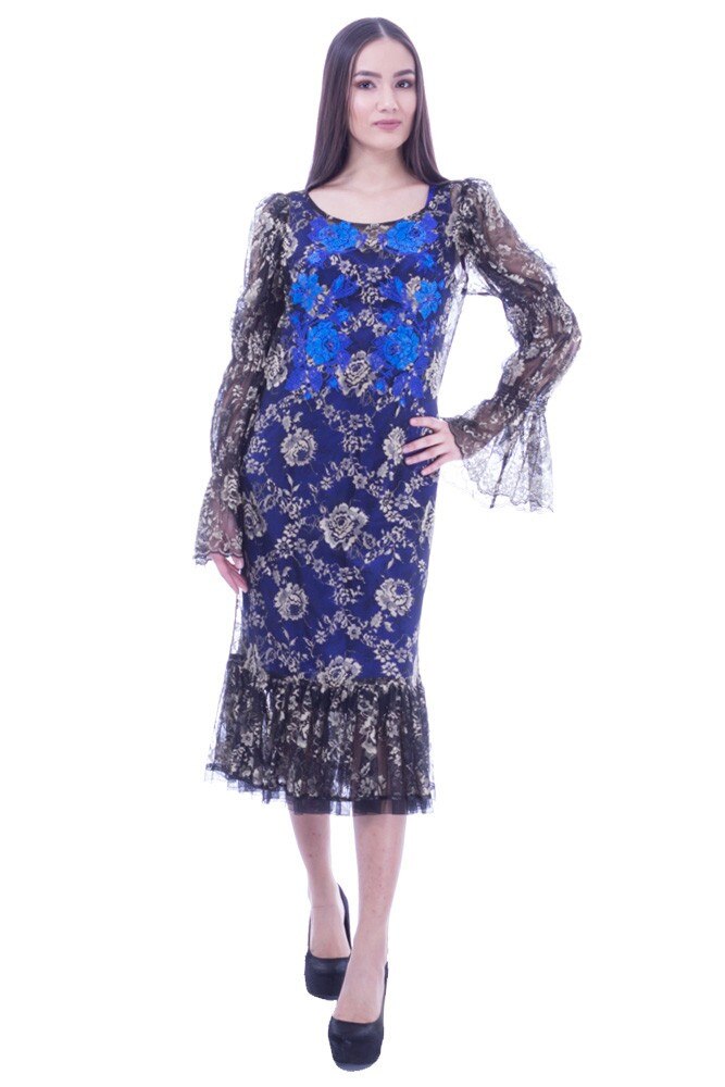 Rochie negru/auriu dantela brodata Liza Panait G-6114E