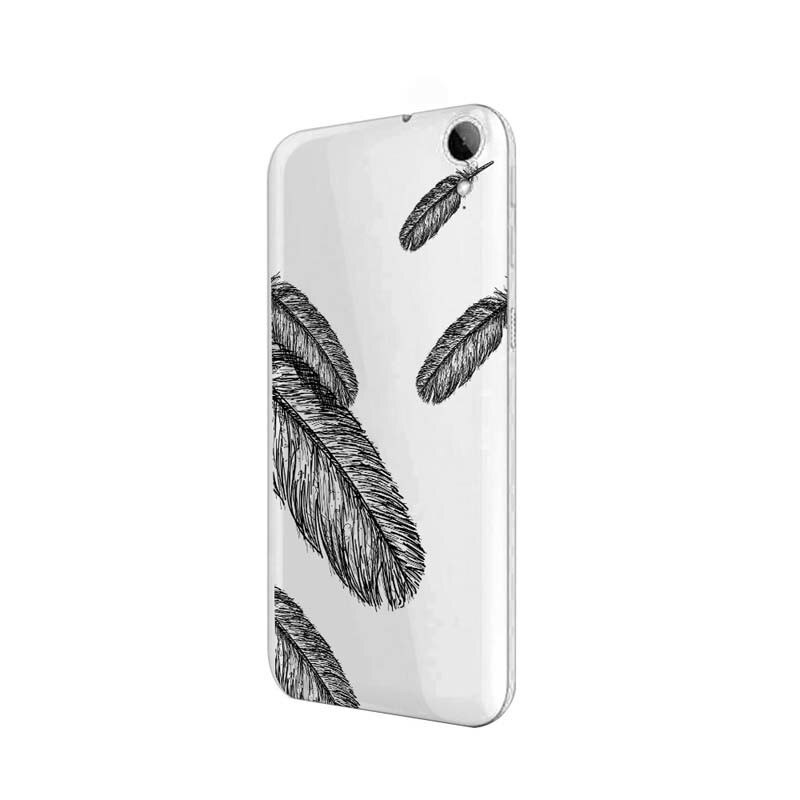 Husa Silicon, Ultra Slim 0.3MM, Feathered B&W, HTC Desire 825