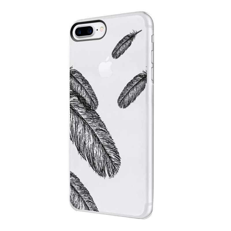 Husa Silicon, Ultra Slim 0.3MM, Feathered B&W, Apple iPhone 7 Plus / 8 Plus