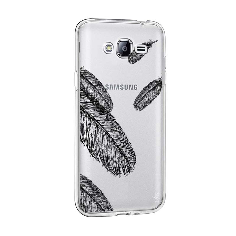 Husa Silicon, Ultra Slim 0.3MM, Feathered B&W, Samsung Galaxy J7 2016