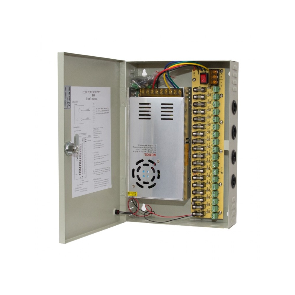 Sursa stabilizata in comutatie pentru 18 camere 320W in cutie de jonctiune