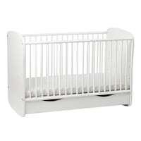 Patut lemn bebelusi, copii Alb Razvan cu leganare 120x60 cm