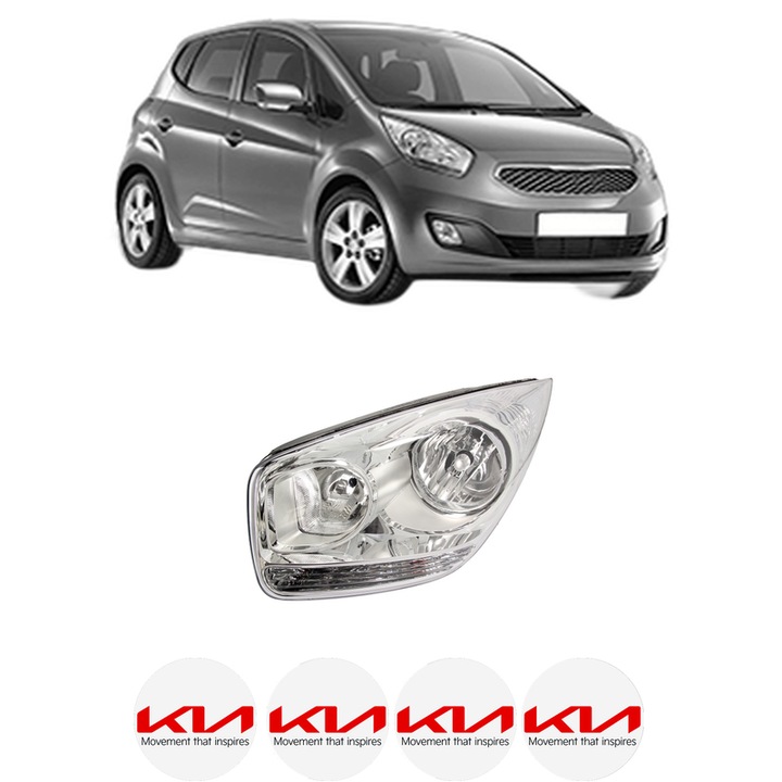 Far Stanga Fata KIA VENGA (YN) din 2010-2019, Auto, DEPO, 4x Stickere auto cu KIA