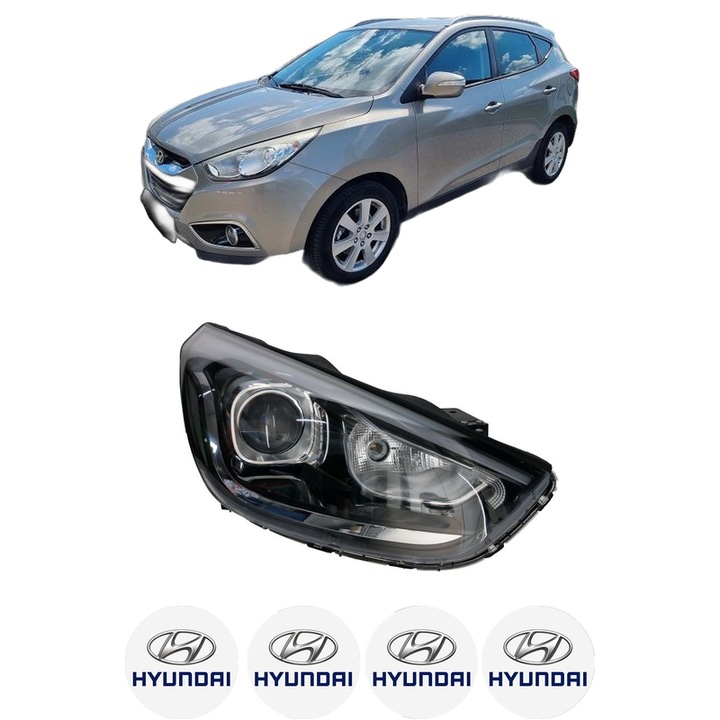Far Dreapta Fata HYUNDAI ix35 Van din 2009-2015, Auto, DEPO, 4x Stickere auto cu HYUNDAI