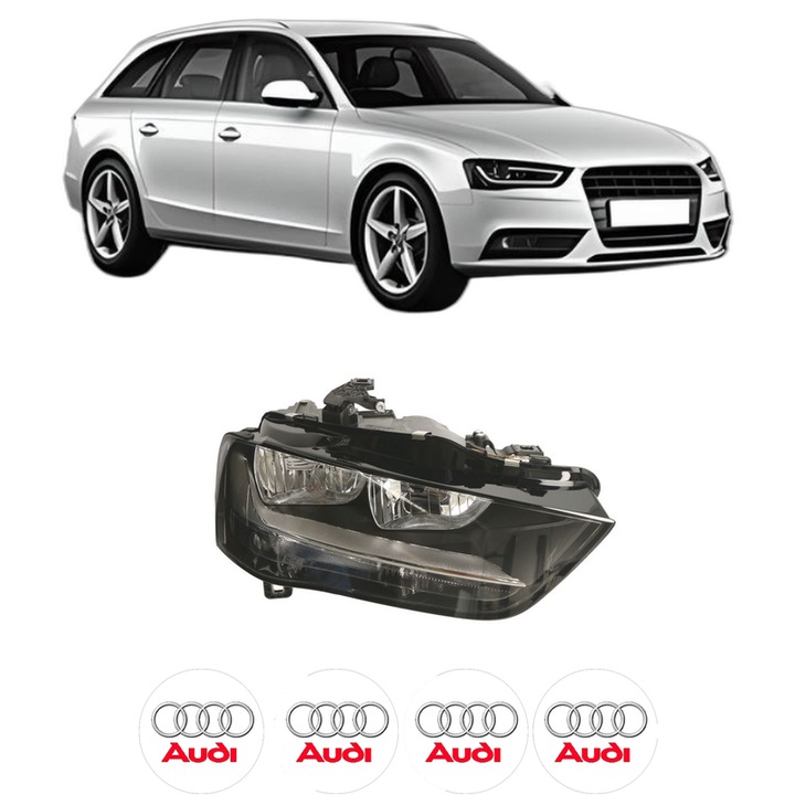 Far Dreapta Fata AUDI A4 B8 Avant (8K5) din 2007-2015, Auto, DEPO, 4x Stickere auto cu AUDI