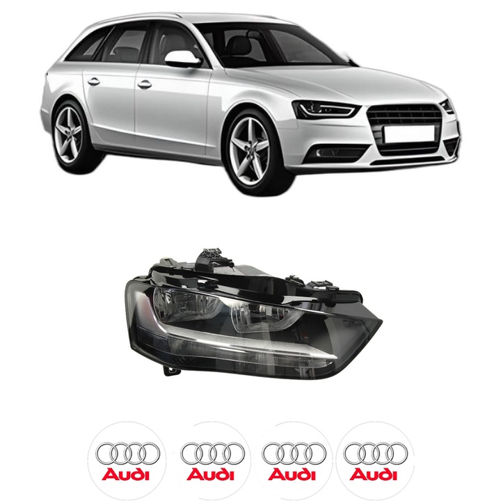 Far Dreapta Fata AUDI A4 B8 Avant (8K5) din 2007-2015, Auto, TYC, 4x Stickere auto cu AUDI