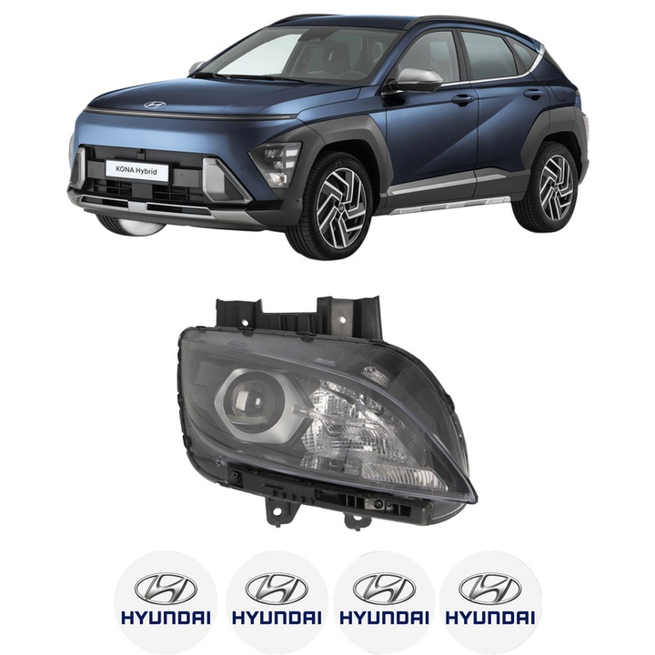 Far Dreapta Fata HYUNDAI KONA (SX2) din 2023, Auto, DEPO, 4x Stickere auto cu HYUNDAI