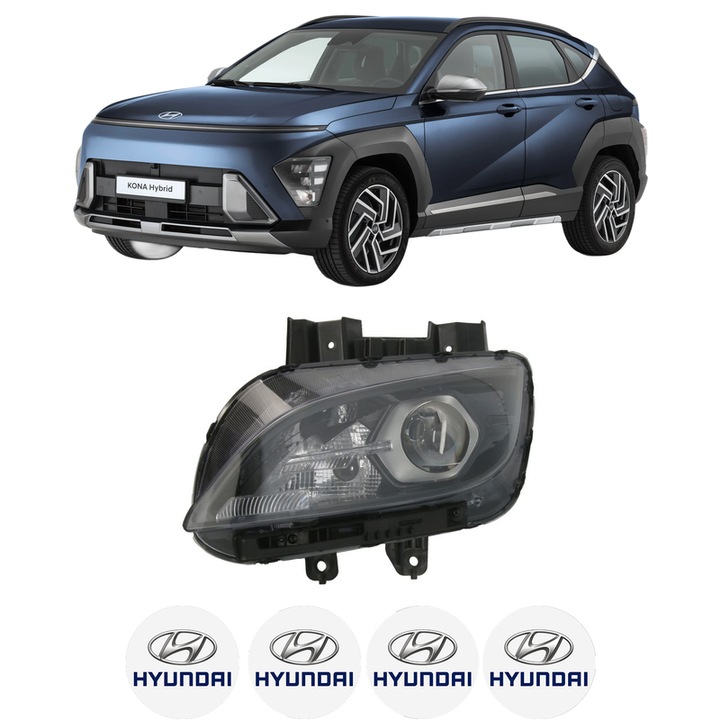 Far Stanga Fata HYUNDAI KONA (SX2) din 2023, Auto, DEPO, 4x Stickere auto cu HYUNDAI