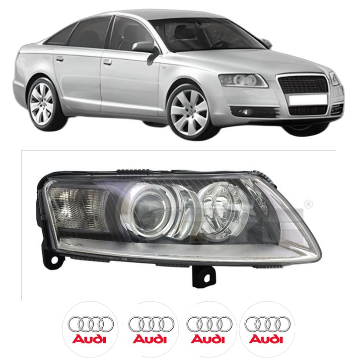 Far Dreapta Fata AUDI A6 C6 (4F2) din 2004-2011, Auto, TYC, 4x Stickere auto cu AUDI