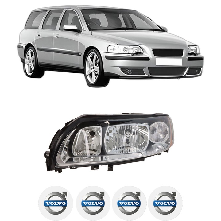 Far Stanga Fata VOLVO V70 II (285) din 1999-2008, Auto, TYC, 4x Stickere auto cu VOLVO
