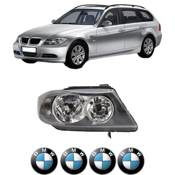 Far Dreapta Fata Bmw Seria 3 Touring (E91) din 2004-2012, Auto, TYC, 4x Stickere auto cu BMW