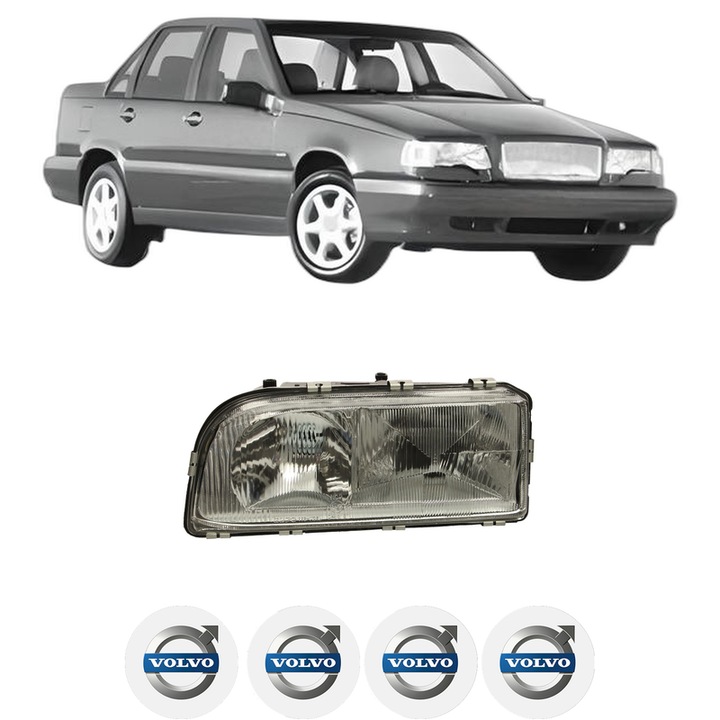 Far Stanga Fata VOLVO 850 (854) din 1991-1997, Auto, DEPO, 4x Stickere auto cu VOLVO