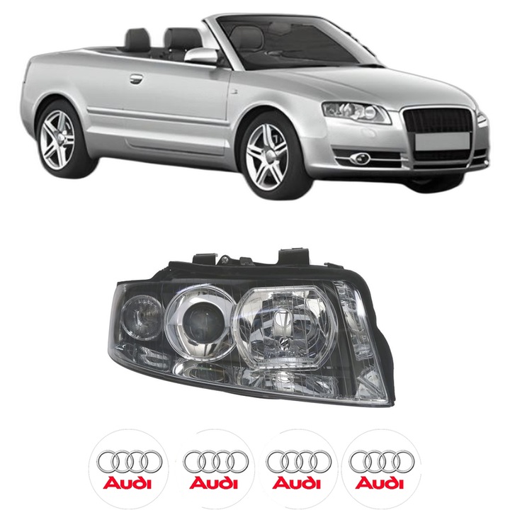 Far Dreapta Fata AUDI A4 B6 Convertible (8H7) din 2002-2005, Auto, TYC, 4x Stickere auto cu AUDI