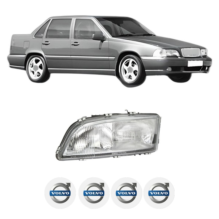 Far Stanga Fata VOLVO S70 (874) din 1996-2000, Auto, DEPO, 4x Stickere auto cu VOLVO