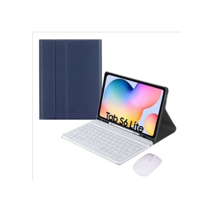 Калъф с клавиатура, съвместим със Samsung Galaxy Tab S6 Lite 10.4/P610, тъмно син