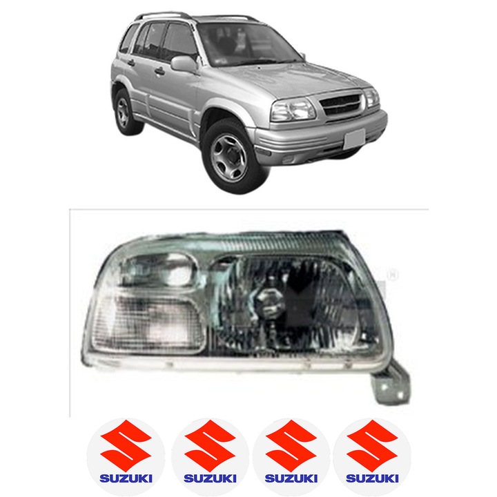 Far Stanga Fata SUZUKI GRAND VITARA I Open Off-Road Vehicle (GT) din 1998-2003, Auto, TYC, 4x Stickere auto cu SUZUKI
