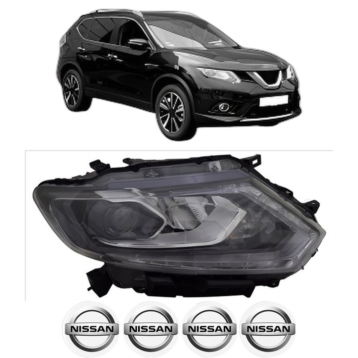 Far Stanga Fata NISSAN X-TRAIL III (T32_, T32R, T32RR) din 2014-2016, Auto, TYC, 4x Stickere auto cu NISSAN