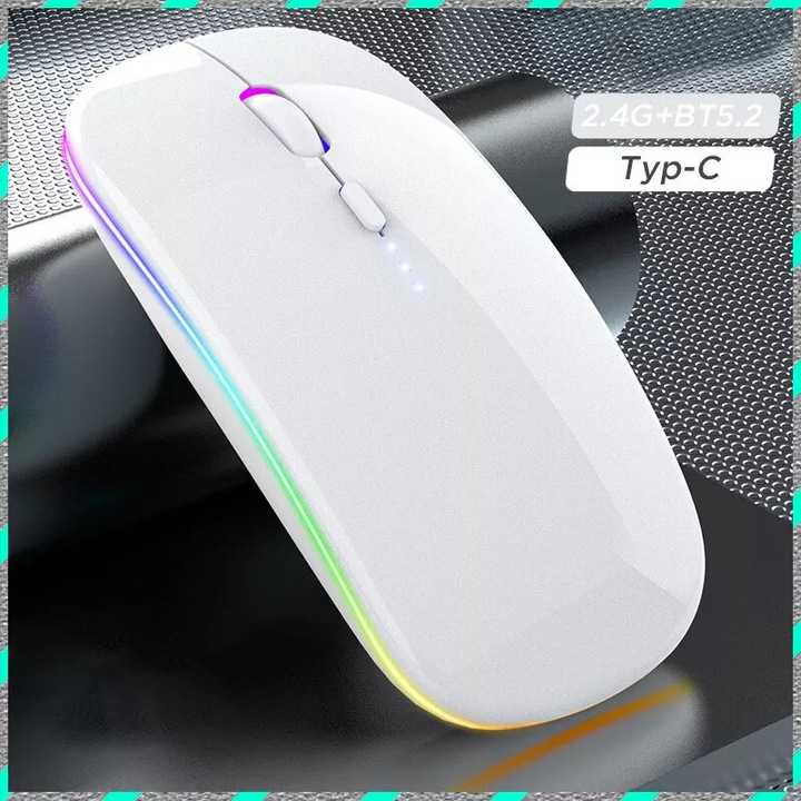 Mouse wireless Lurelia 2.4g, alb, 2.4g, Bluetooth 5.2