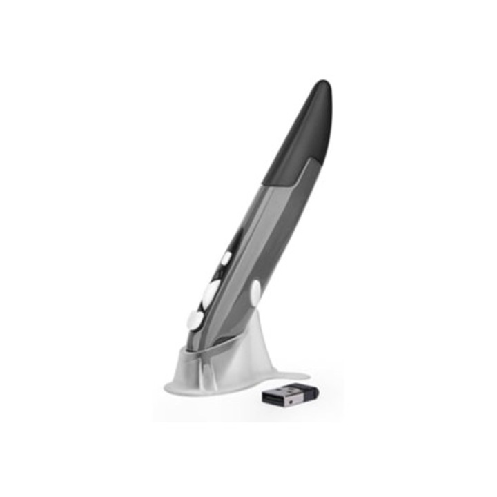 Mouse vertical wireless Lurelia 2.4GHz, 500/1000 DPI ajustabil, gri