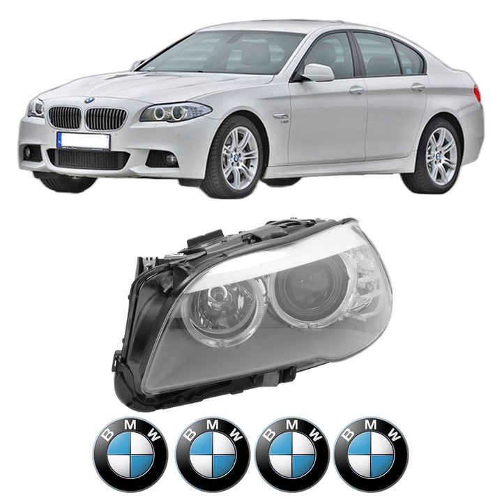 Far Stanga Fata Bmw Seria 5 (F10) din 2009-2016, Auto, DEPO, 4x Stickere auto cu BMW