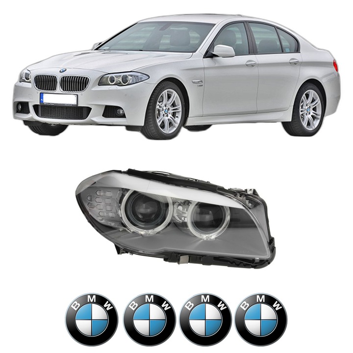 Far Dreapta Fata Bmw Seria 5 (F10) din 2009-2016, Auto, DEPO, 4x Stickere auto cu BMW