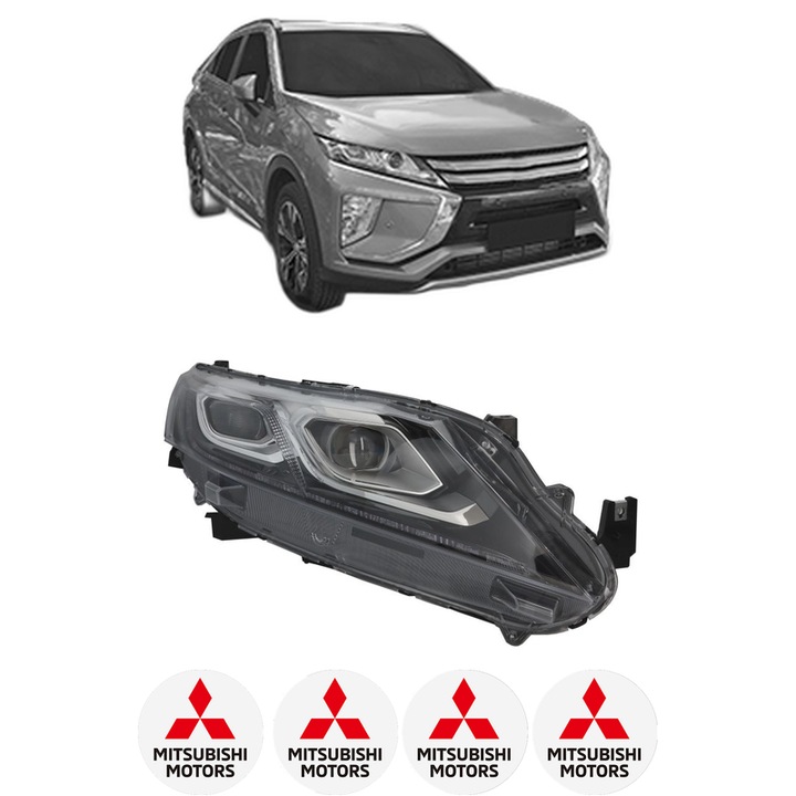 Far Dreapta Fata MITSUBISHI ECLIPSE CROSS (GK_, GL_) din 2017-2021, Auto, DEPO, 4x Stickere auto cu MITSUBISHI