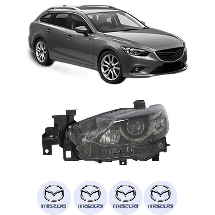 Far Stanga Fata MAZDA 6 Estate (GJ, GL) din 2012-2020, Auto, DEPO, 4x Stickere auto cu MAZDA