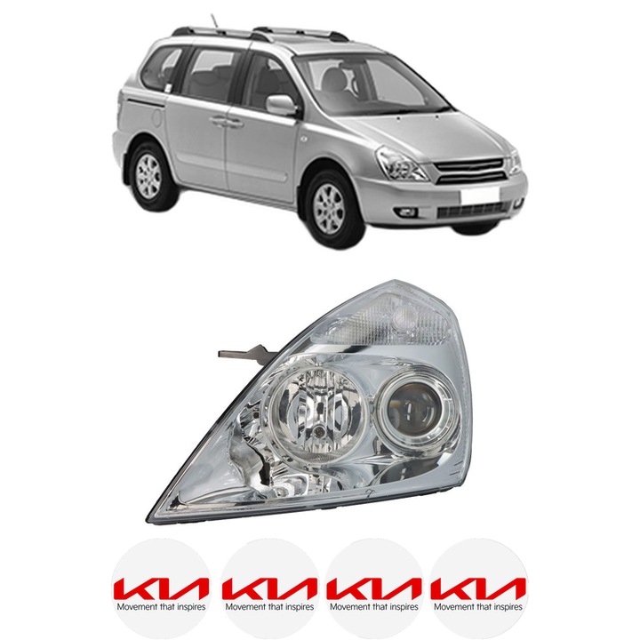 Far Stanga Fata KIA CARNIVAL / GRAND CARNIVAL III (VQ) din 2006-2015, Auto, DEPO, 4x Stickere auto cu KIA