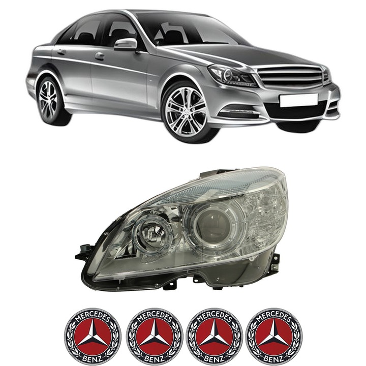 Far Stanga Fata MERCEDES-BENZ C-CLASS Coupe (C204) din 2011-2013, Auto, TYC, 4x Stickere auto cu MERCEDES-BENZ