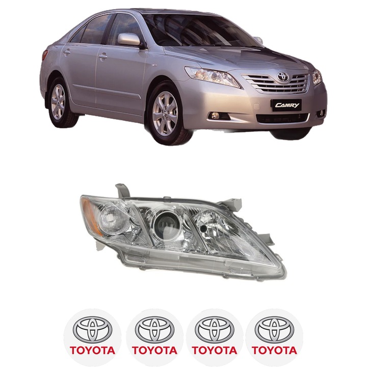 Far Dreapta Fata TOYOTA CAMRY (_V40) din 2006-2014, Auto, DEPO, 4x Stickere auto cu TOYOTA