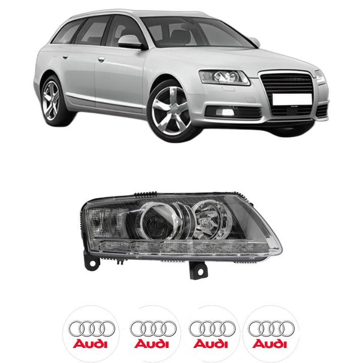 Far Dreapta Fata AUDI A6 Allroad C6 (4FH) din 2006-2011, Auto, TYC, 4x Stickere auto cu AUDI
