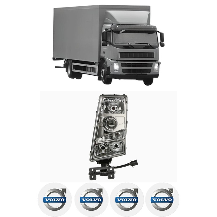 Far Stanga Fata VOLVO FM din 2005, Auto, DEPO, 4x Stickere auto cu VOLVO