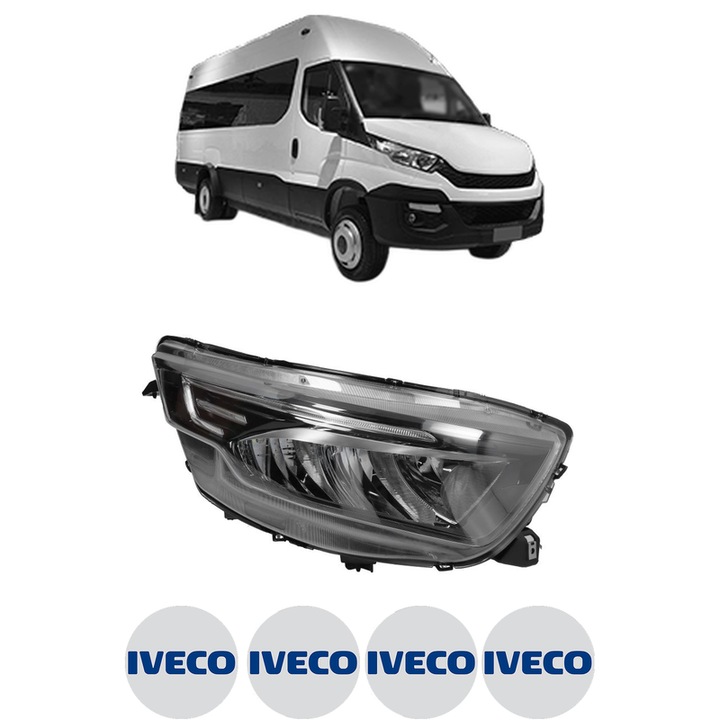 Far Dreapta Fata IVECO DAILY VI Bus din 2014-2022, Auto, TYC, 4x Stickere auto cu IVECO