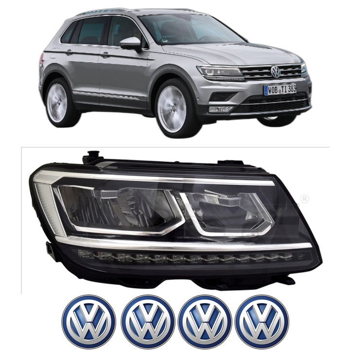 Far Stanga Fata Volkswagen TIGUAN SUV Van (AD1) din 2016-2020, Auto, TYC, 4x Stickere auto cu Volkswagen