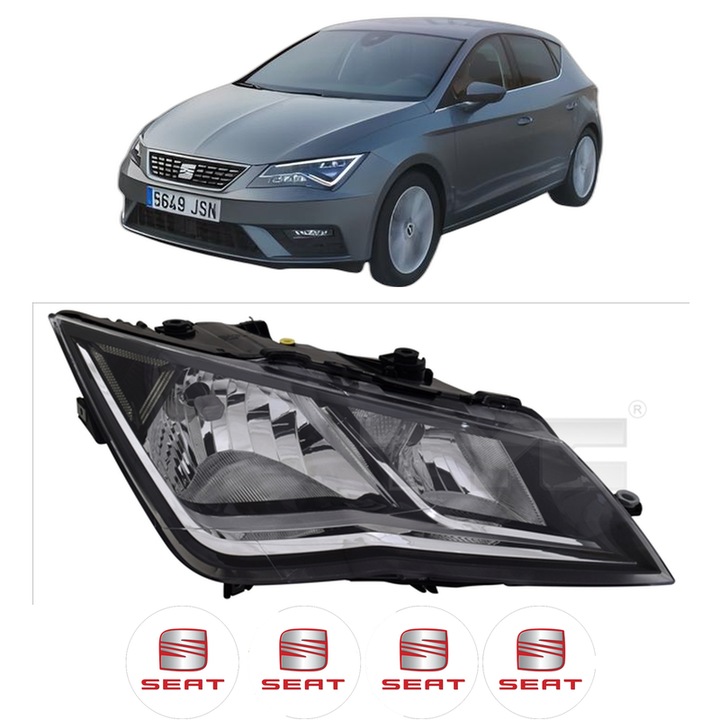 Far Stanga Fata SEAT LEON Hatchback Van (5F1) din 2017-2018, Auto, TYC, 4x Stickere auto cu SEAT
