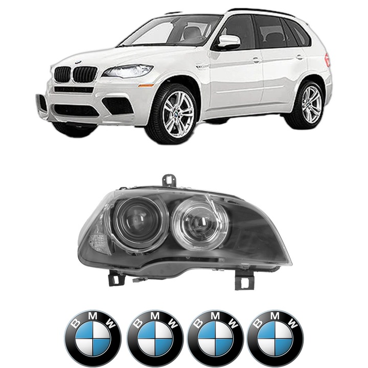 Far Dreapta Fata Bmw Seria X5 (E70) din 2006-2013, Auto, DEPO, 4x Stickere auto cu BMW