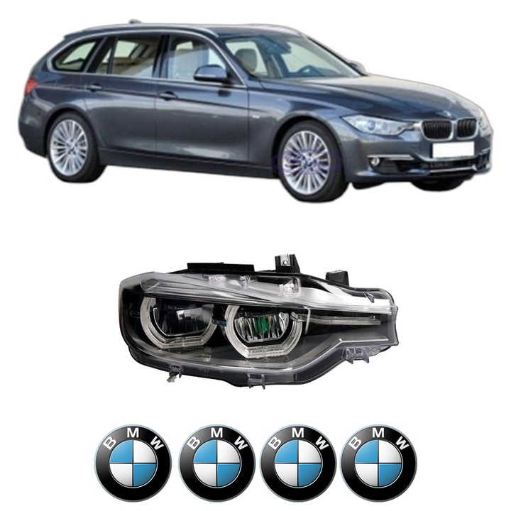 Far Dreapta Fata Bmw Seria 3 Touring Van (F31) din 2012-2019, Auto, TYC, 4x Stickere auto cu BMW
