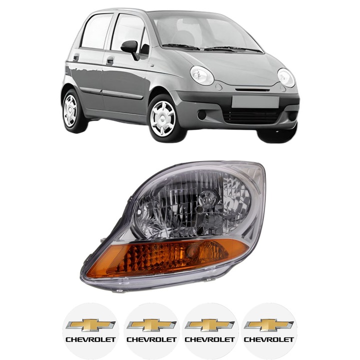 Far Stanga Fata CHEVROLET MATIZ (M200, M250) din 2005-2013, Auto, TYC, 4x Stickere auto cu CHEVROLET