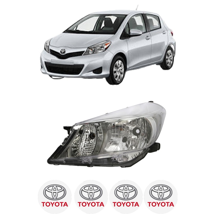 Far Stanga Fata TOYOTA YARIS Hatchback Van (_P13_) din 2012-2020, Auto, TYC, 4x Stickere auto cu TOYOTA
